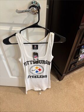 NFL Pittsburgh Steelers White Tank with Team Logo